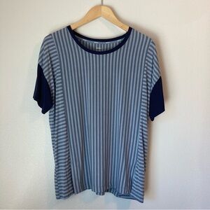 DKNY Striped Oversized Short Sleeve Tee T-shirt Top Modal